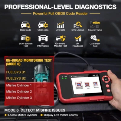 CAR OBD2 SCANNER CODE READER ABS/SRS TRANSMISSION ENGINE DIAGNOSTIC CHECK FAULT