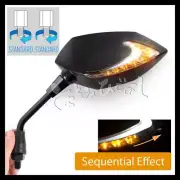 Pair black sequential LED mirrors Lucifer neat stem compatible for BMW M10 1.5p