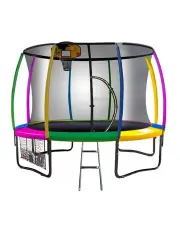 8ft Kahuna Trampoline Safety Net Spring Pad Cover Mat Ladder Free Basketball Set