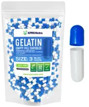 Capsules Express Size 3 Blue & White Empty Gelatin Capsules Gelcap Kosher DIY