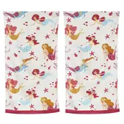 2x Onkaparinga Kids 60x120cm Beach/Swim Pool Towel Absorbent Cotton Mermaids