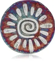 (2) Spiral Sun Medallions "I Shine Bright" Raku Pottery NEW