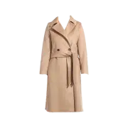 (W) Max Mara Studio Collage Wool Coat Camel