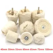 40-100mm Buffing Polishing Cloth Cotton Mop Wheel Pad For Power Drill 6mm Shank