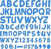 216Pcs Glitter Bulletin Board Letters, Alphabet Number Poster Board Letters Punctuation with Adhesive Dots, Symbols Cutout Bulletin Board Decoration for Classroom School Office Wall Decor (Blue, 4in)