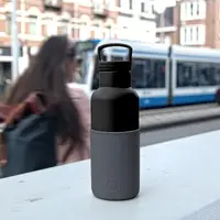 在飛比找momo購物網優惠-【HYDY】美國時尚保溫水壺 - 鐵灰-黑瓶(小容量480m