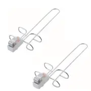 Set of 2 Adjustable Hanging Under Cabinet Wine Glass Holder Rack (No Drilling)