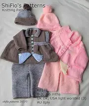 Knitting Pattern - KP178 -Boys Girls Matinee Jacket, Hat, Trousers, 2 sizes