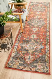 Abode Rug Culture Terracotta Multi Vintage Look Aztec Runner Rug