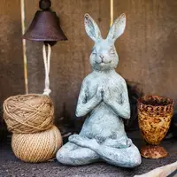 在飛比找樂天市場購物網優惠-掬涵 瑜伽兔子雜貨花園庭院裝飾桌面擺件復古鄉村童話喬遷禮品物