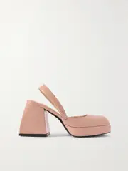 [NODALETO] NODALETO - Bulla Jones Patent-leather Platform Slingback Pumps - Blush - IT39.5 IT 39.5 Pink