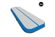 6m x 2m Air Track Gymnastics Mat Tumbling Exercise - Grey Blue