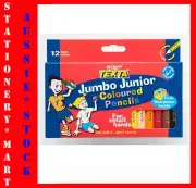 TEXTA◉Jumbo Junior◉12 Colour Pencils Kids◉Hexagonal◉Sharpener◉School◉Child Care◉