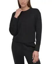 DKNY Sport Cropped Crew Neck Pull Over Zipper Sides XL