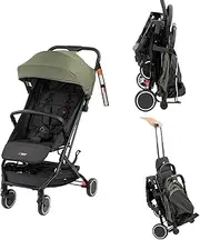 Mother's Choice Minny Ultra Compact Trolley Stroller, Mineral Green - Lightweight, Convenient & Functional with Luggage Handle, Faux Leather Accents, UPF50+ Canopy, Perfect for Travel & Easy Storage