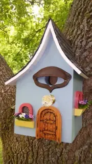 Handmade Cottage Style Birdhouse, Slate Shingles, Cedar Wood