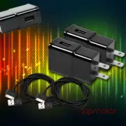2A TRAVEL ADAPTER+10FT USB CABLE CHARGER SYNC BLACK GALAXY TAB 7.7 8.9 NOTE 10.1