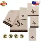 Machine Washable 3pc Cotton Towel Set - Southwest Embroidery & Geometric Design