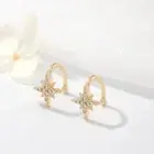 Yellow Gold Cartilage Ear Cuff Wide Band Cubic Zirconia Earring Non Piercing NEW