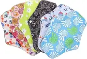 WATIIFUFU 6 Pack Reusable Sanitary Napkins Bamboo Washable for Comfort on The Go