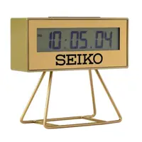 在飛比找momo購物網優惠-【SEIKO 精工】城市路跑電子桌鐘鬧鐘-金色(QHL062