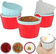 blackonvlm 9PCS Air Fryer Egg Mold Reusable Air Fryer Egg Poacher Heat Resistant Silicone Ramekins Poached Egg Cups for Microwave Air Fryer Stovetop Egg Cooking Baking