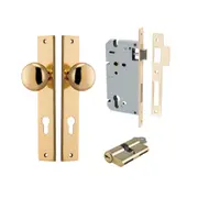 Iver Cambridge Knob on Rectangular Backplate Entrance Kit Key/Key