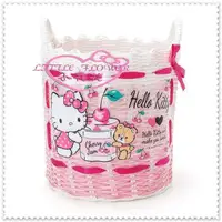 在飛比找買動漫優惠-小花花日本精品♥ Hello Kitty 圓形編籃 編織置物