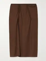 [Christopher Esber] Christopher Esber - Fusion Ribbed Stretch-jersey Midi Skirt - Brown - UK 8 UK 8 Brown