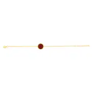Sterling Silver Gold Plated Synthetic Red Coral Charm 16+3cm Bracelet