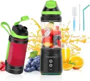 Portable Blender,20oz Travel Blender for 20 Oz, Green Cap Black Body