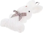 [Ipetboom] Adorable Bow Tie Rabbit Doll Keychain Decorative Bag Charm Stuffed Bunny Ornament