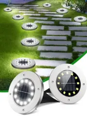 Coroor Solar Ground Lights, 12 LED Waterproof Garden Lights Outdoor Bright In...