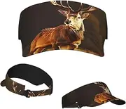 [RLDOBOFE] Sun Visor Hat Adjustable Empty Top Baseball Cap Animal Deer Sun Hats for Women Men Sunscreen Visor Caps Summer Beach Sports Hats Black, Black, One Size