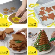 6Pcs/set Christmas Tree Cookie Cutter Stars Shape Cake Biscuit Cutter MoATAU MA