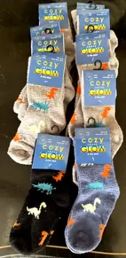 Cozy Socks Glow in the Dark Dinosaurs 10 pairs NEW gb