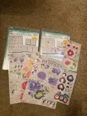 One Stroke Laminated Teaching Guides - 13 pieces - Follk Art - Plaid - New