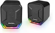 Fantech Speaker Stereo 2.0 Bass USB Powered 3.5mm Input LED Lighting Speaker for PC, Desktop, Laptop, Computer, Mobile (GS202) (Black)