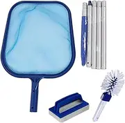 Pool Cleaning Tools - Adjustable Ergonomic Cleaning Tool - Heavy Duty Pool Nets, Professional Leaf Skimmer for Efficient Leaves, Scrubbing Dirt Removal