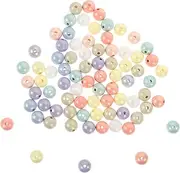 [VILLFUL] 1 Pack Color Round Spacer Beads for DIY Hair Accessories Bracelet and Necklace Making Lightweight Macaron Pearls for Crafting and Present Giving Random Color