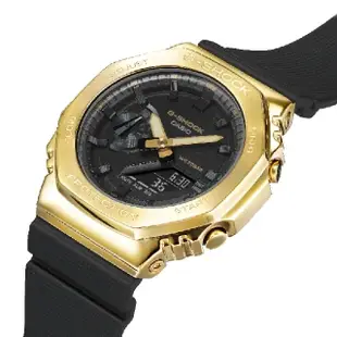 【CASIO 卡西歐】CASIO卡西歐 G-SHOCK 黑金時尚 高調奢華 金屬錶殼 雙顯 /44.4mm(GM-2100G-1A9)