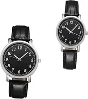 [VALICLUD] 2 Pcs Couple Watch Hand Watch Women Ladies Watches for Women Mini Watches for Men Bracelet Watch for Women Couple Wristwatch Wrist Watch White Watches Men Black Alloy