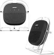 [TXesign] Desktop Stand for Bose SoundLink Micro Portable Bluetooth Speaker Acrylic Bluetooth Speaker Stand Holder Shop Display Stand Table Stand Holder Anti-Slip Base Stand (Transparent)