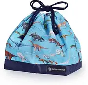 COLORFUL CANDY STYLE NL701100 Drawstring Lunch Bag with Gusset, Includes Name Tag, Water Repellent, Non-Iron, Dinosaur World, Water Repellent, Lightweight, Stain Resistant, Wrinkle Resistant, No Iron,
