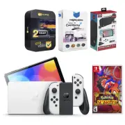Nintendo Switch White OLED Console with Pokemon Scarlet and Gaming Kit