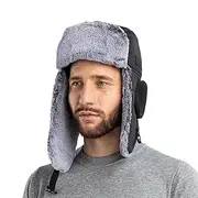 [HunterBee] Winter Men Women Tweed Trapper Hunting Hat Elmer Fudd Army Cadet Cap Buffalo Fleece Ear Flaps