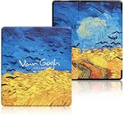ALMIGHTY Kindle Oasis Case - Premium PU Leather Smart Waterproof Cover with Auto Sleep Wake Feature for Kindle Oasis 9th 10th Generation （Golden Wheat Field）