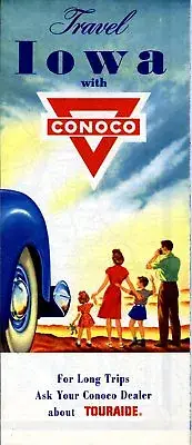 1957 Conoco Road Map: Iowa NOS