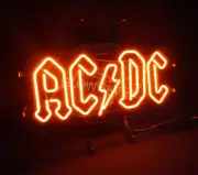 AC DC Rock Rolling Team Logo Neon Signs Shop Pub Workshop Decor Gift 17"x14"