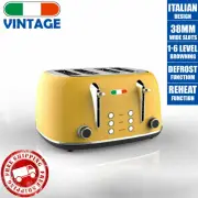 Vintage Electric 4 slice Toaster Yellow Stainless Steel 1650W not Delonghi